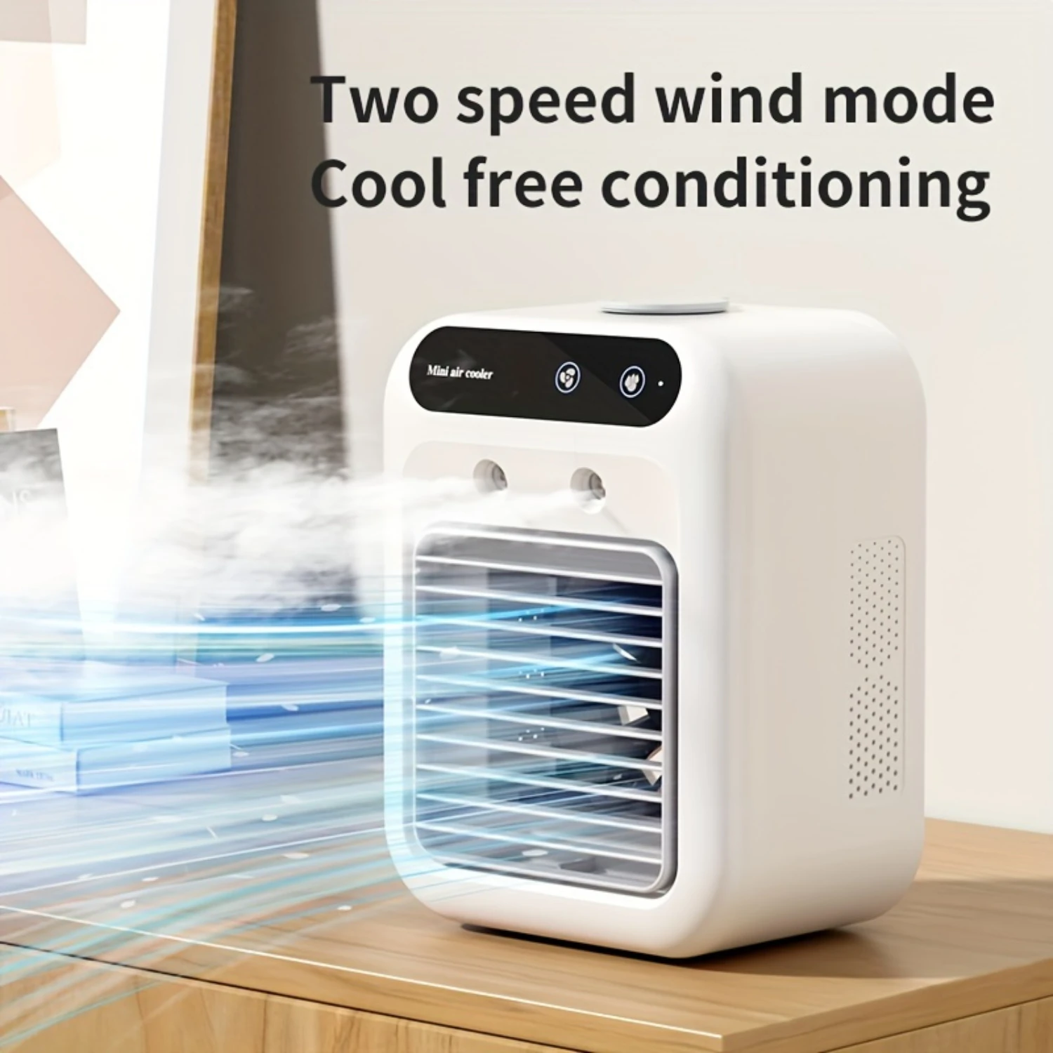 1pc, Mini Air Conditioner Fan - Compact USB-Powered Spray Design, Ultra-Compact and Portable, Small yet Powerful Desktop Fan for