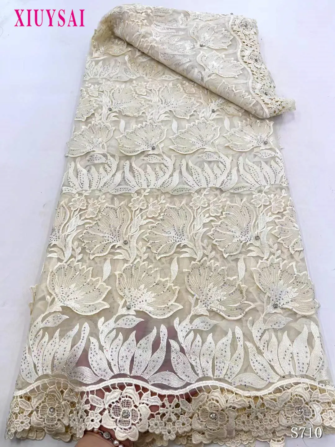 جديد حرق البرتقال الترتر الأفريقي جبر الحبل أقمشة الدانتيل 2025 جودة عالية النيجيري للذوبان في الماء أقمشة الدانتيل لفستان الحفلات #6