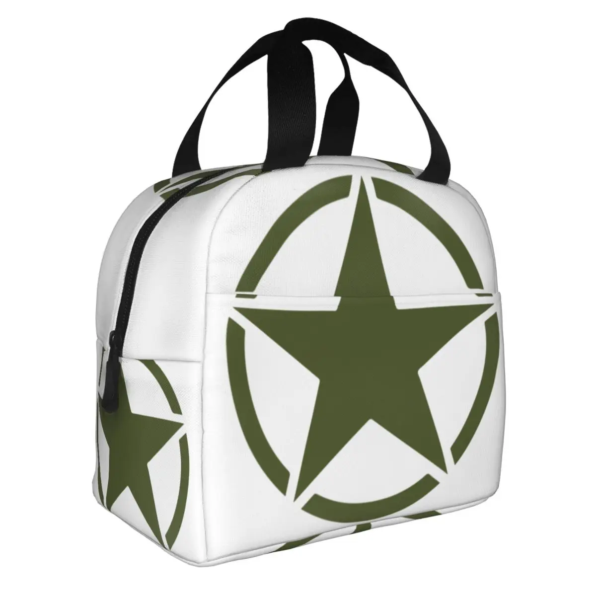 Military Tactical Army Star Insulated Lunch Bags for Women Portable Cooler Thermal Food Lunch Box Work School Travel