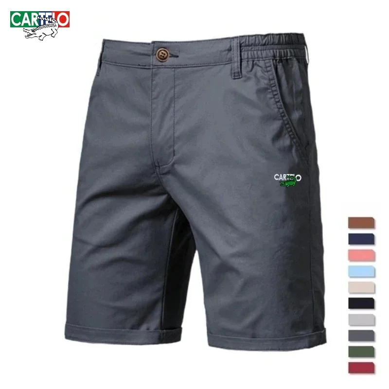 새로운 여름 남성 고품질 100% 코튼 캐주얼 반바지 세련되고 캐주얼하며 스포티하고 편안한 신축성 있는 허리 반바지