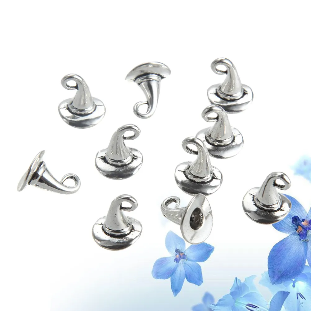 20Pcs Witch Hat Alloy Jewelry Charms Pendants Set Stylish Unique Shape DIY Craft for Necklace Bracelet Dangle Keyring Anklet