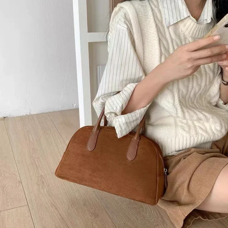 Small Tote Bags for Women Suede Bag Vintage Hand-held Pillow Bag Mother Kids Bags for Girl Designer Bags  Shoulder Bag Сумка Sac