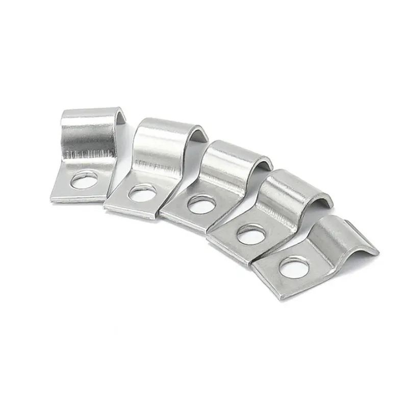 304 Stainless Steel P Type Single Double Side Pipe clamp Horse Riding For Tube Fixing