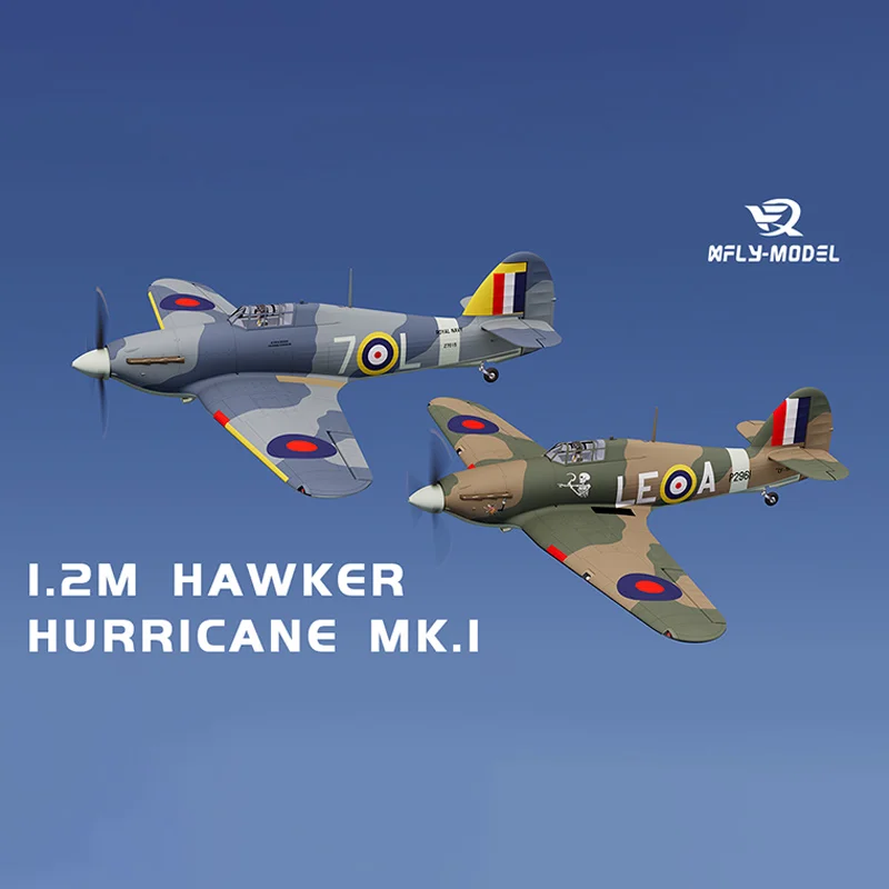 XFly Hawker Hurricane 1200mm RC Warbird 6CH Fighter Electric Aircraft Model Propeller Aircraft Fixed Wing Military Model Hobbys