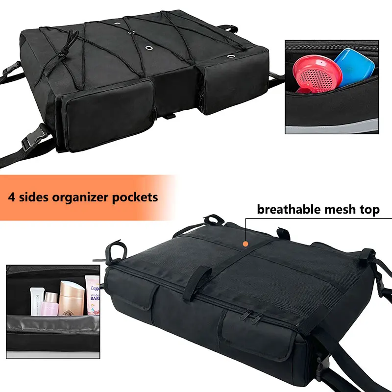 Boat Life Jackets T-top Storage Bag With Elastic Rope Yacht Type II Life Vests Large Capacity Storage Bags 600D Oxford Cloth