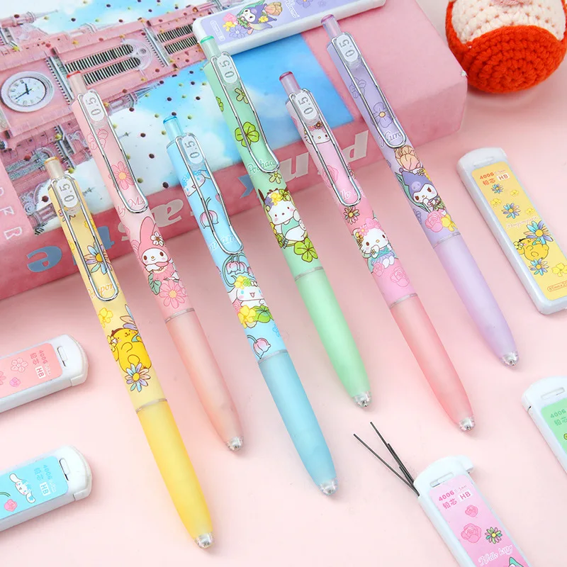 4/12/24pcs New Sanrio Activity Automatic Pencil Set 0.5mm High Appearance Smooth Office Supplies Student Gift Wholesale