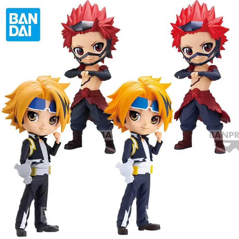 Bandai Genuine Q Posket My Hero Academia Kaminari Denki Kirishima Eijiro Anime Action Figures Toys for Boys Girls Kids Gifts