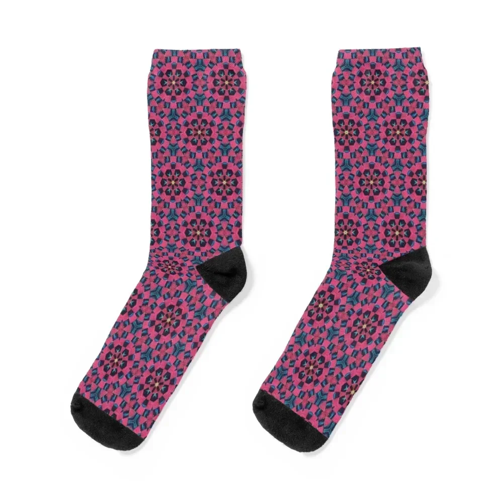 

Raspberry Crochet Kaleidoscope Socks custom sports winter Mens Socks Women's