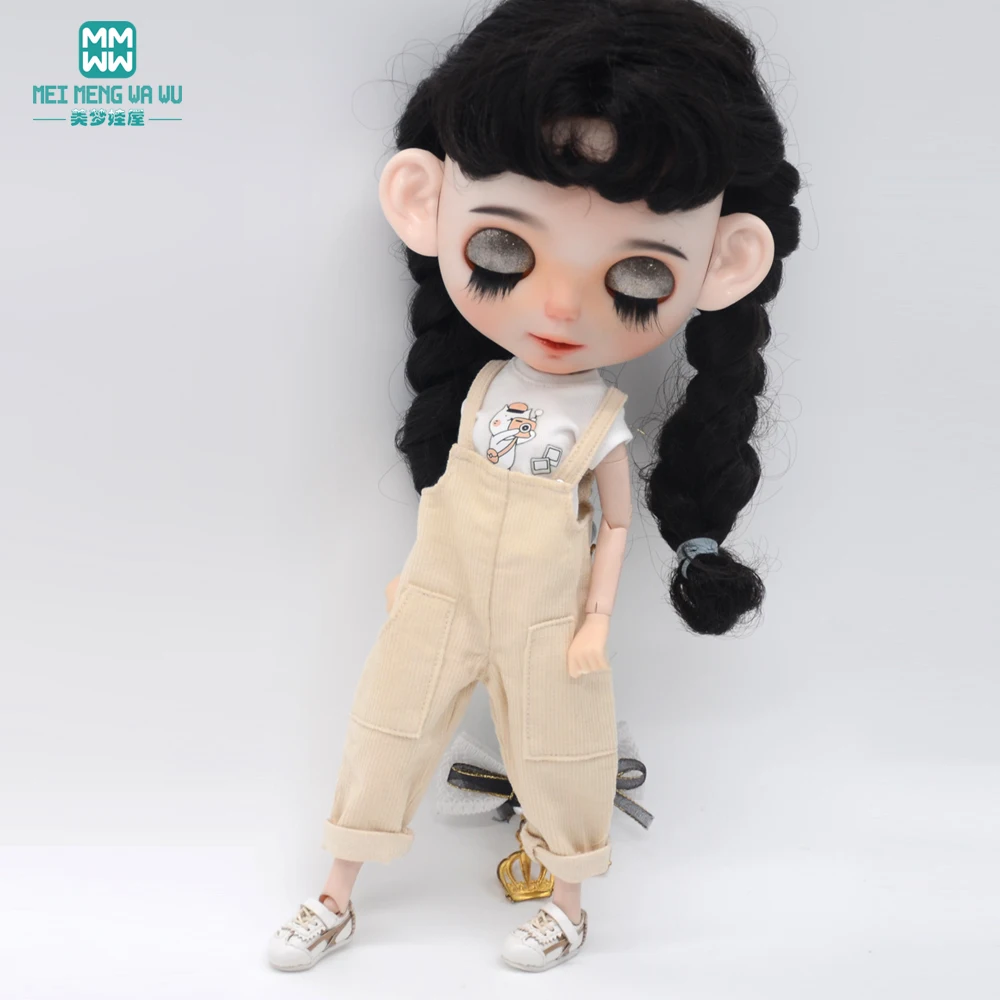 ตุ๊กตาบลายธ์ตุ๊กตาเสื้อผ้าแฟชั่นสบายๆหลวม Overalls Bib สำหรับ Azone OB FR ของขวัญของเล่น