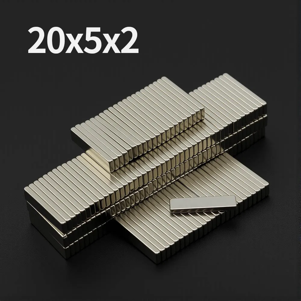 20x5x2mm Powerful Neodymium Magnet N35 NdfeB Permanent Magnetic imanes Block Super Strong Fridge Magnets DIY