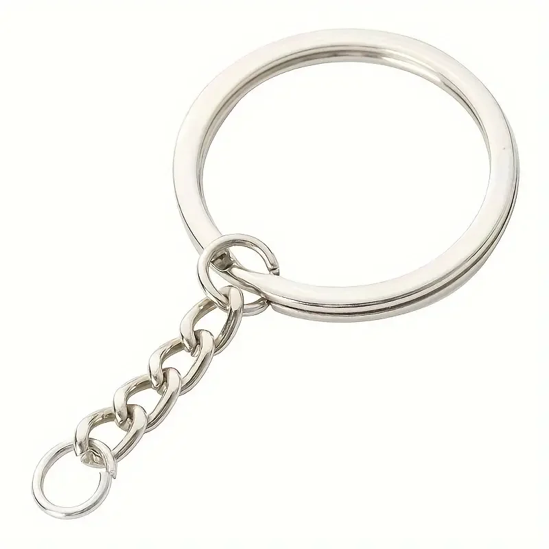 50-500pcs Metal Blank Keyring Keychain Split Rings Keyfob Keyring Lobster Clasp Keychain Key Pendant Ring Stainless Steel Rings