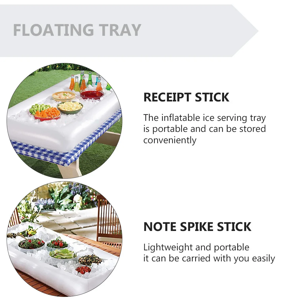 

1Pcs Inflatable Pool Ice Serving Tray Floating Drink Holder Outdoor Portable Cooler Pool Fruit Service Bar for Parties