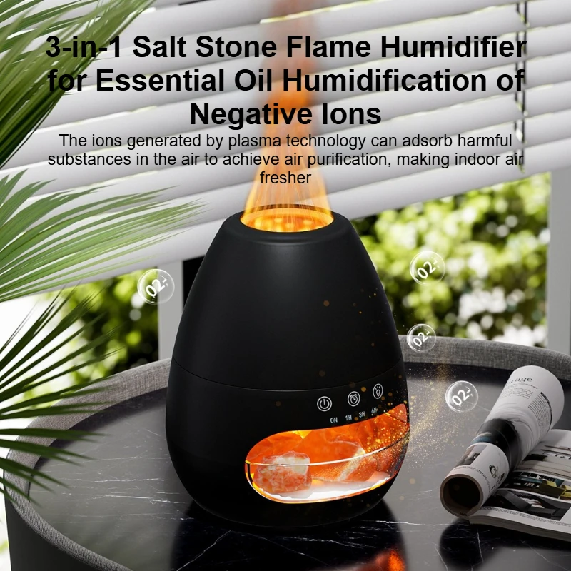 Creative Volcanic Salt Rock Aromatherapy Diffuser Tabletop Essential Oil Humidifier Home Decor USB Night Light  Air Conditioning