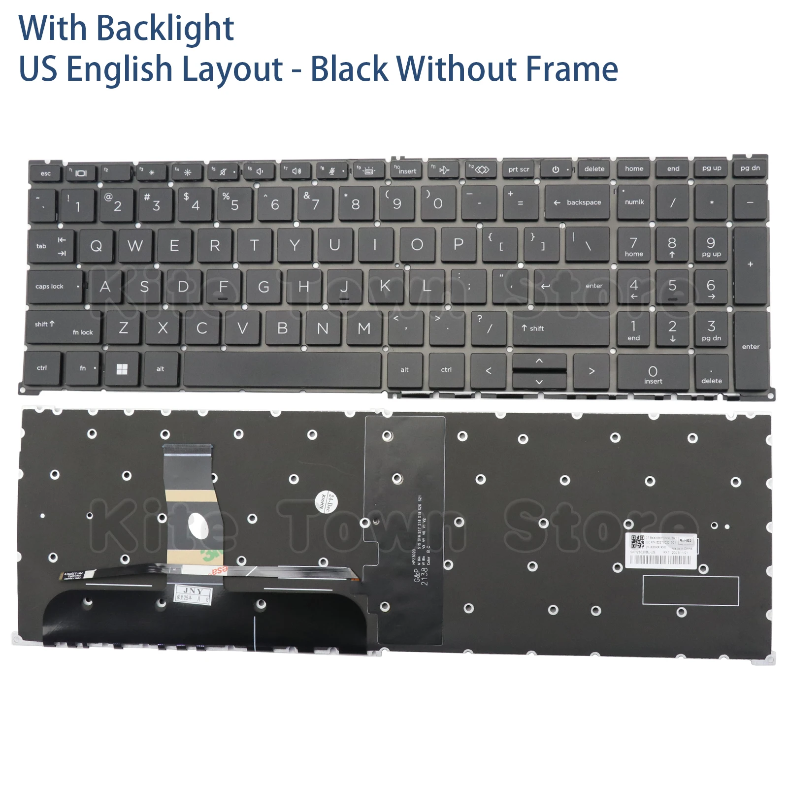 

New US Laptop Keyboard Backlit for HP ZBook Fury 16 G9 G10 Black Without Frame