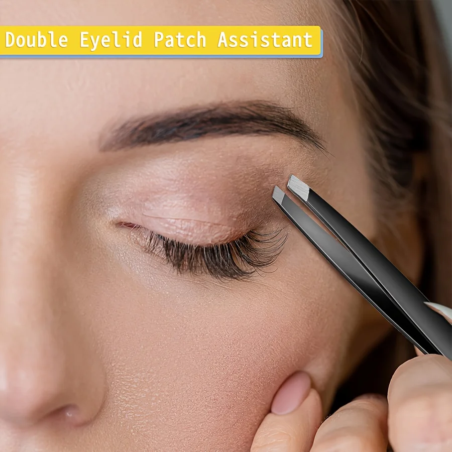 24-Pack Precision Eyebrow Tweezers, Stainless Steel, Slanted Tip, Facial Hair Removal, Eyebrow Grooming Tool for Men and Women