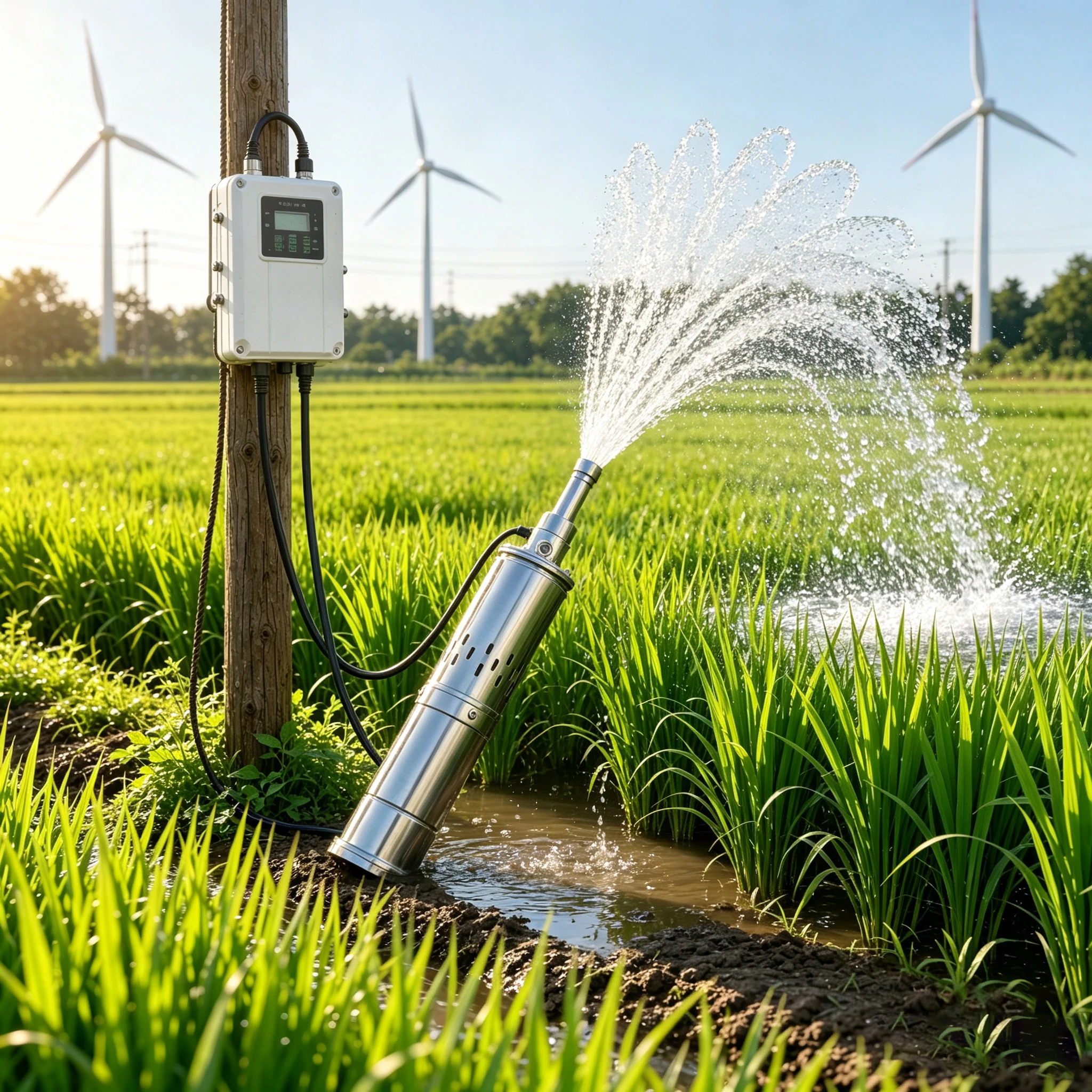 Durable Anti-Corrosion Solar Submersible Water Pump Automatic Energy Saving Pump for Remote Area Water Supply