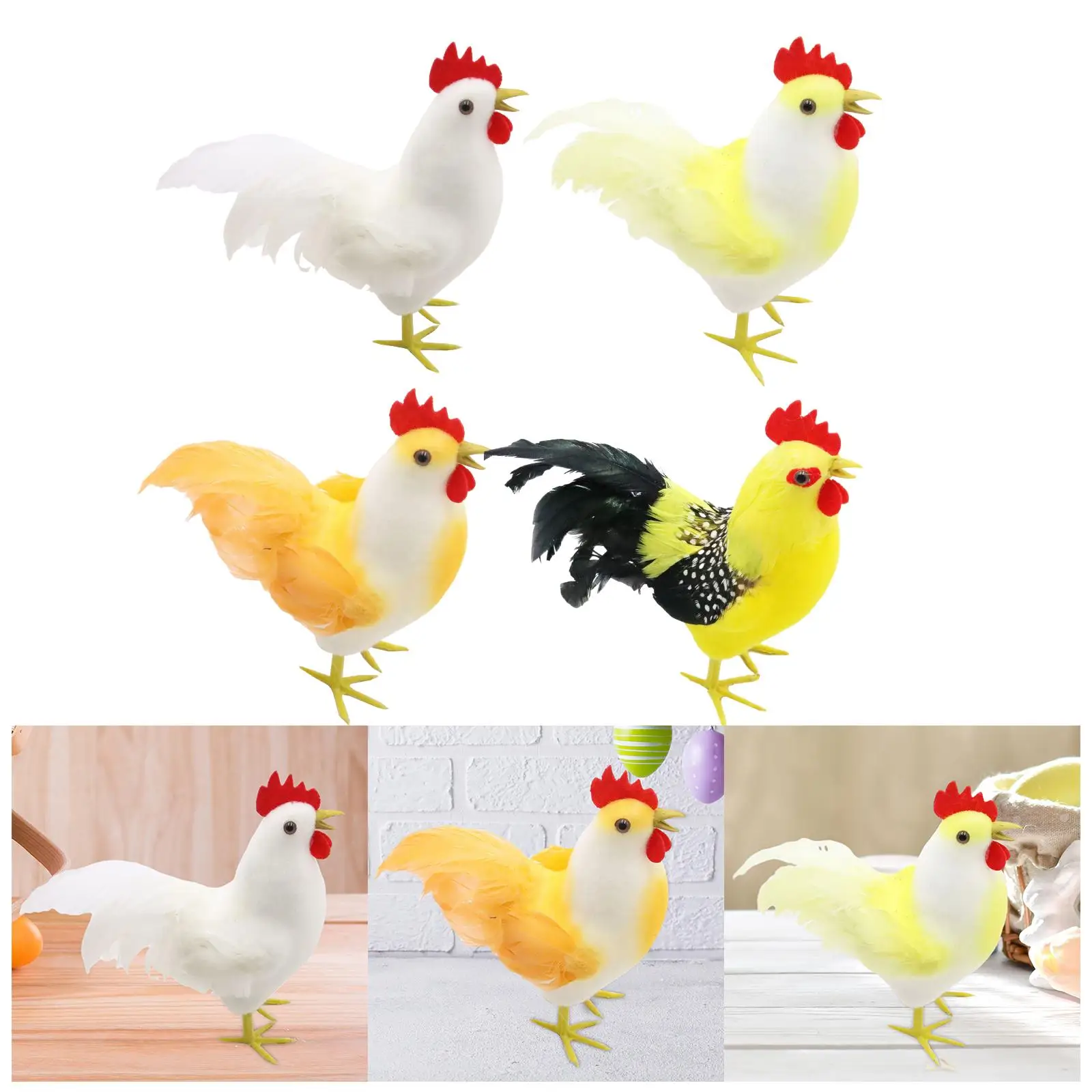 Easter Rooster Sculpture Statue of Farm Desktop Ornament Rooster Garden Statue for Yard Housewarming Gift Ideal Gift Lawn Patio