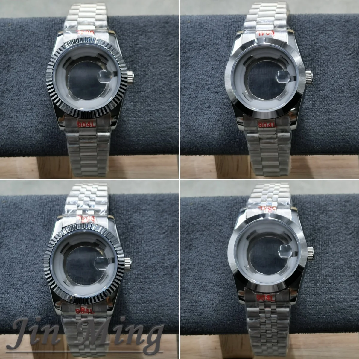 

31 мм серебряный корпус для часов из нержавеющей стали с ремешком, круглый полированный рифленый безель, сапфировое стекло, увеличенный, подходит для механизма NH05 NH06