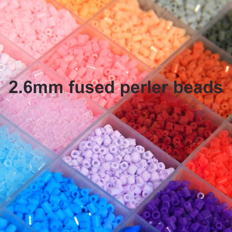 

2.6MM 1000PCS 24 Kinds Colors High Quality Melting Beads Children DIY Make Puzzle Beads Mini Hama Beads For Creative Crafting