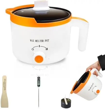 

WcoDusak 1.5QT Electric Wax Melter with Thermometer – Fast, Even Soy & Beeswax Melting for Candle Making