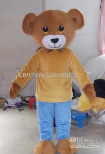 Nuevo adulto gran oferta espuma lindo osito bebé disfraz de mascota de dibujos animados de lujo vestido de lujo de Navidad disfraz de mascota de Halloween