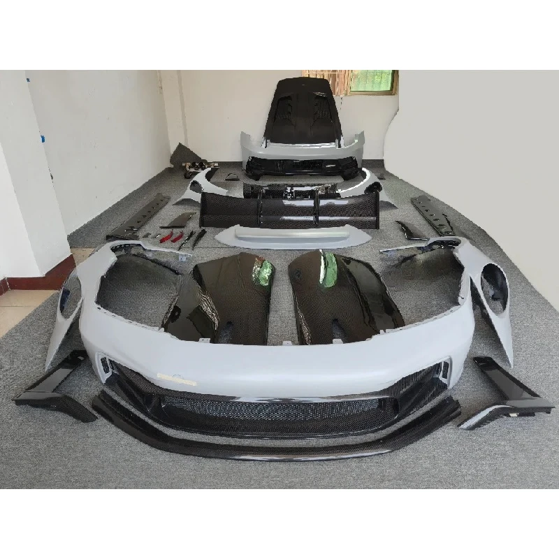 Practical 992 Body Kit GT3RS Style Front Rear Bumper Exhaust Semi Carbon Sport Universal Fit Car Guard