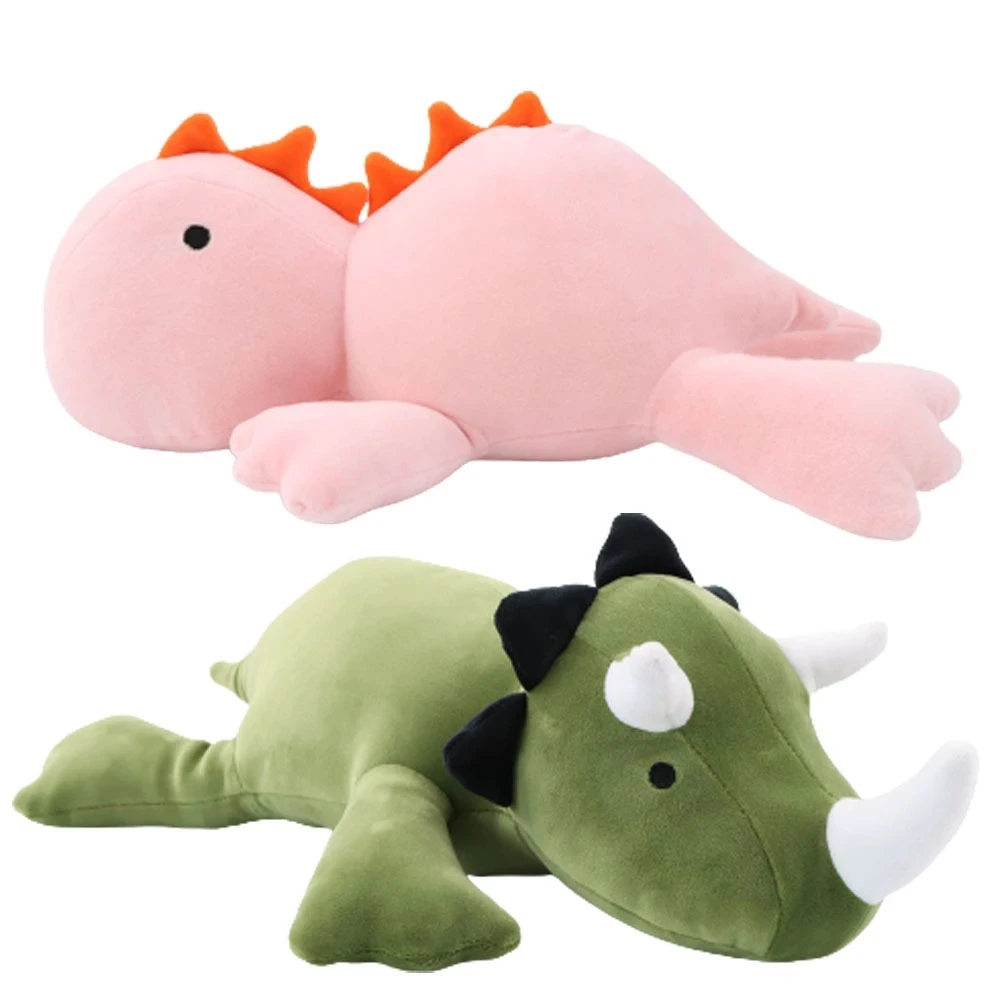 Cute Dinosaur Weighted Plush Toy Cartoon Game Character Pink Green Dinosaur Soft Stuffed Pillow For Kid Christmas Birthday Gift