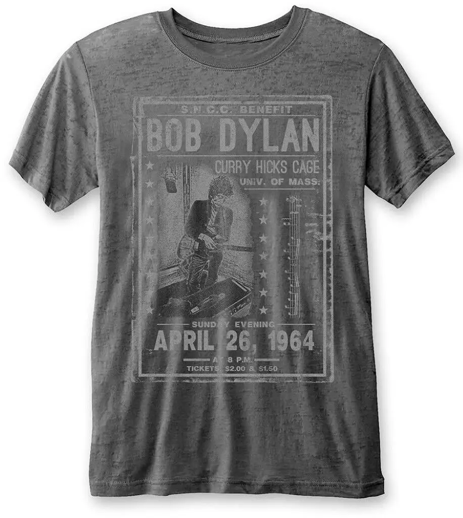 Bob Dylan Curry Hicks Cage Grey Burnout T Shirt New Official