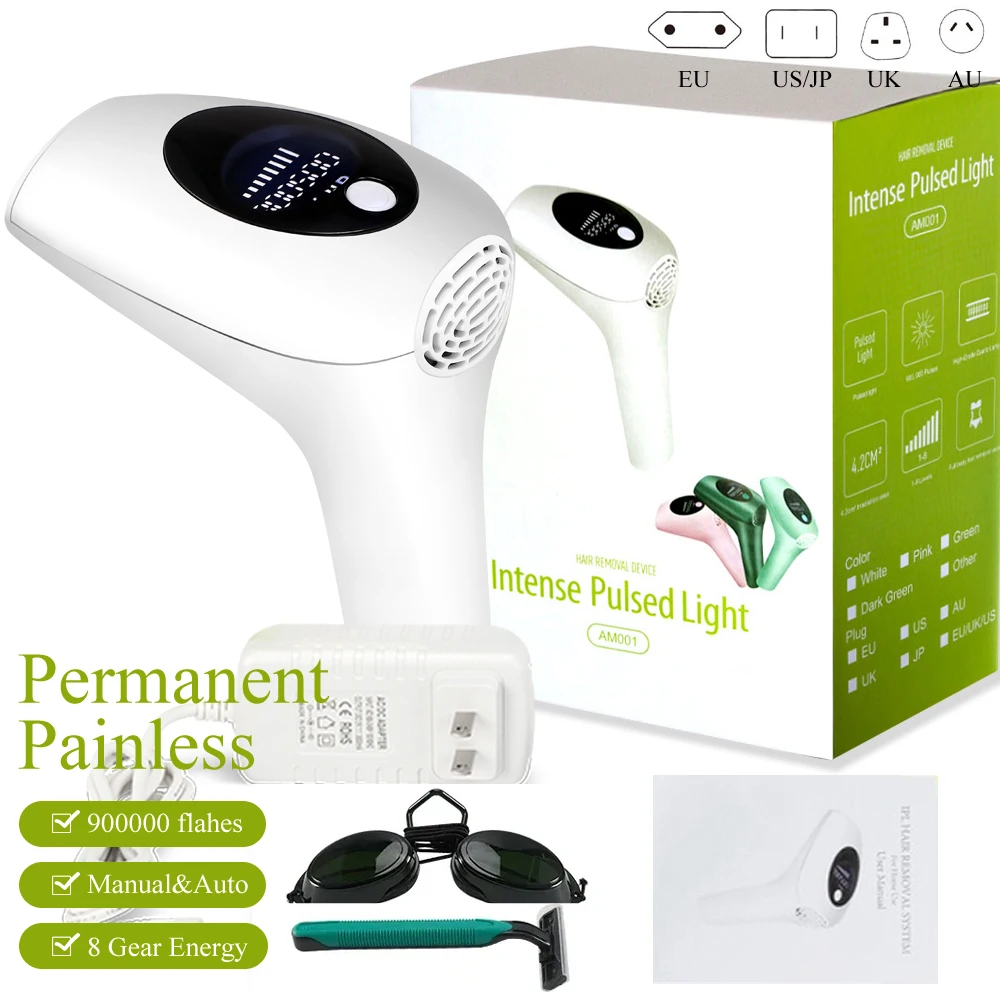 Amuliss Ipl Hair Removal Permanent Laser Epilator For Women Bikini Body Facial Hair Removal Device Home Pulsed Light Epilator