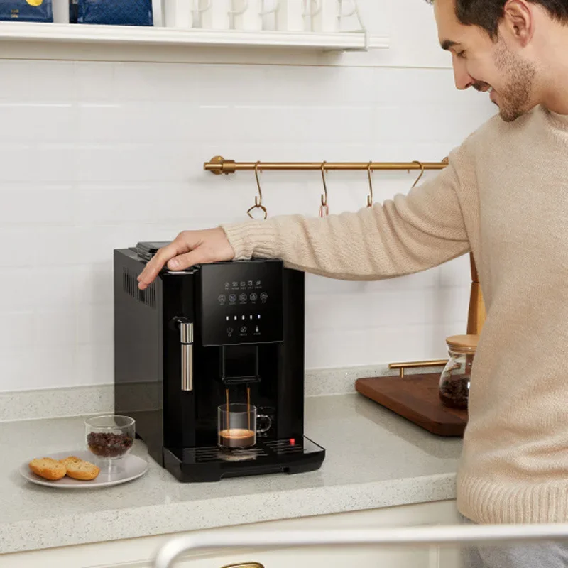 #Fully Automatic Coffee Machine, Espresso Machine, Hot Water and Frothed Milk Makes 20-30 Cups; Adjustable Strength