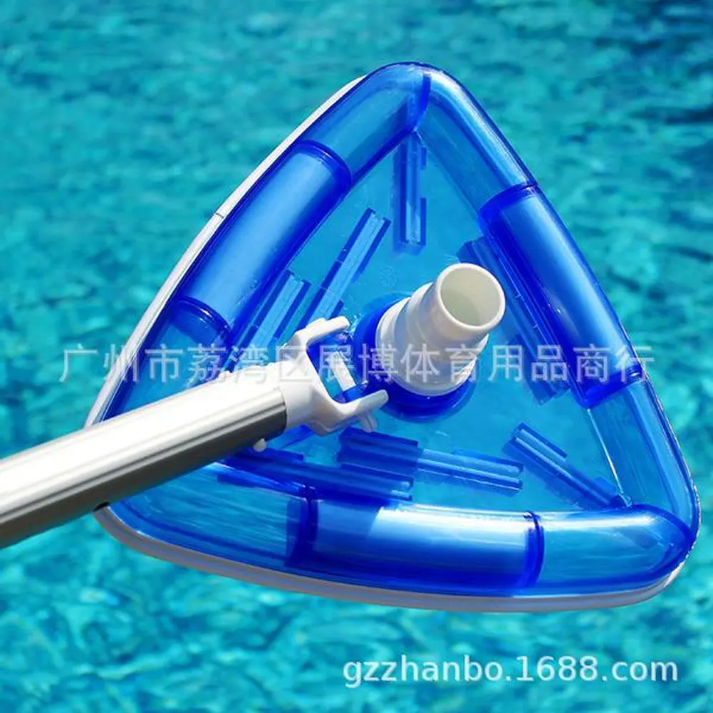 Triangular Suction Head for Pool Vacuum Rods - Transparent Plastic Design 29x10cm Blue Fits Vinyl Fiberglass Pools
