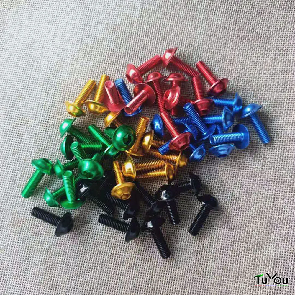 10pcs Motorcycle Bolts Screw M6x20mm M6x16mm M5x16mm M5x25mm Aluminum adornment Bolts  Anodised M6 Cap Head Multicolor options