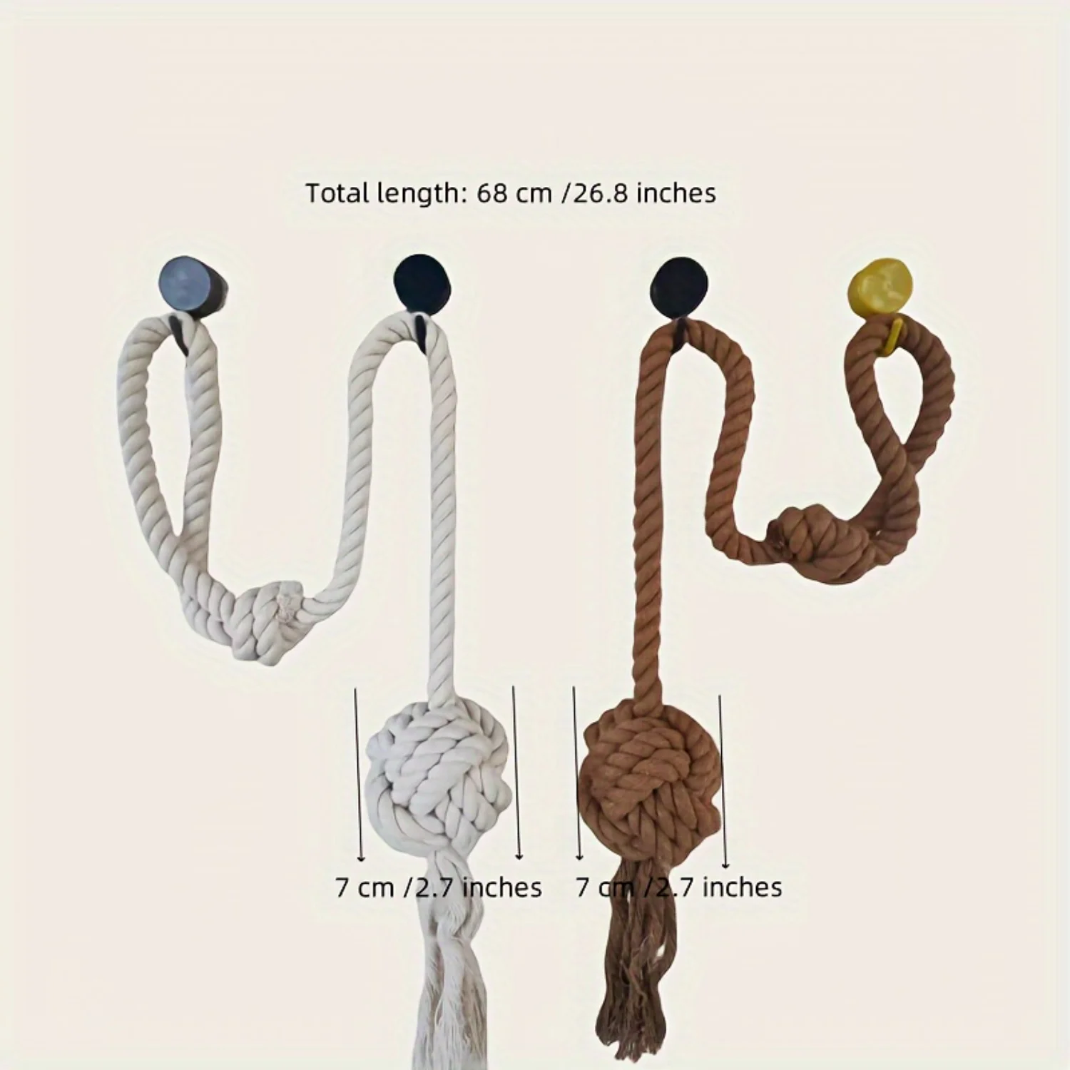 Handmade French Country Style Curtain Tiebacks - Set of 2 Knot Ball Tiebacks with Tassels for Drapery Holdbacks