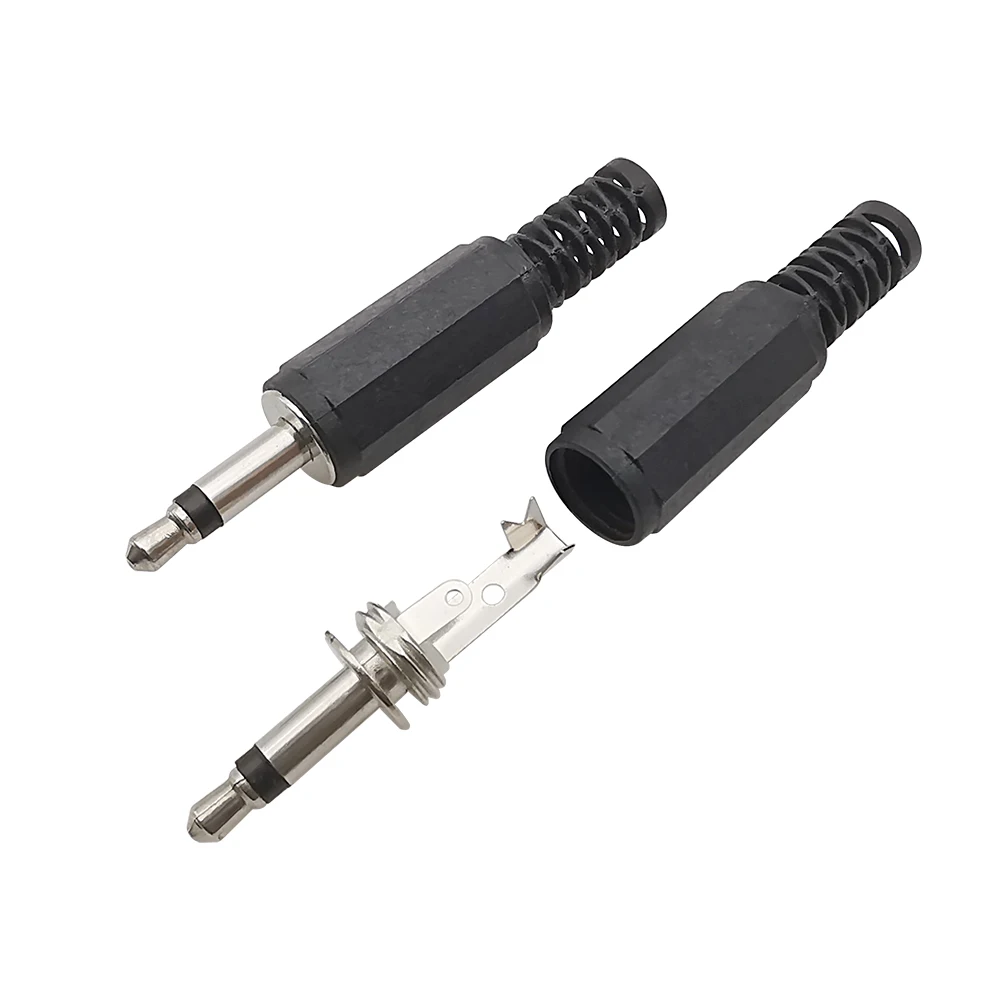 10/5Pcs Plastic 3.5 mm Male Plug Mono Audio Headphone Adapter Single Channel 3.5mm Plug Jack Solder Extension Cable Connector