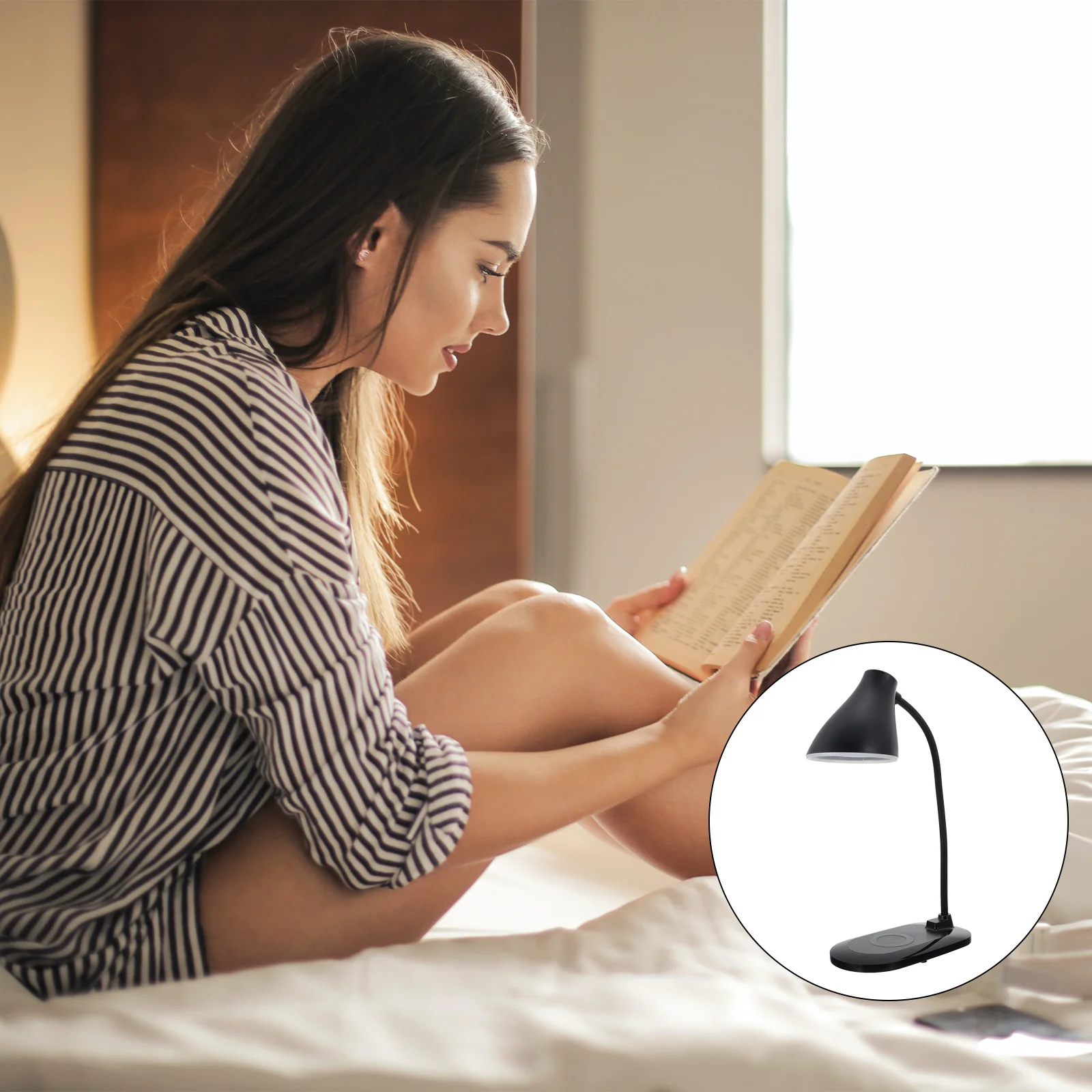Wireless Charging Desk Lamp Lightweight Bedside Student Reading USB Eye Protection Desktop