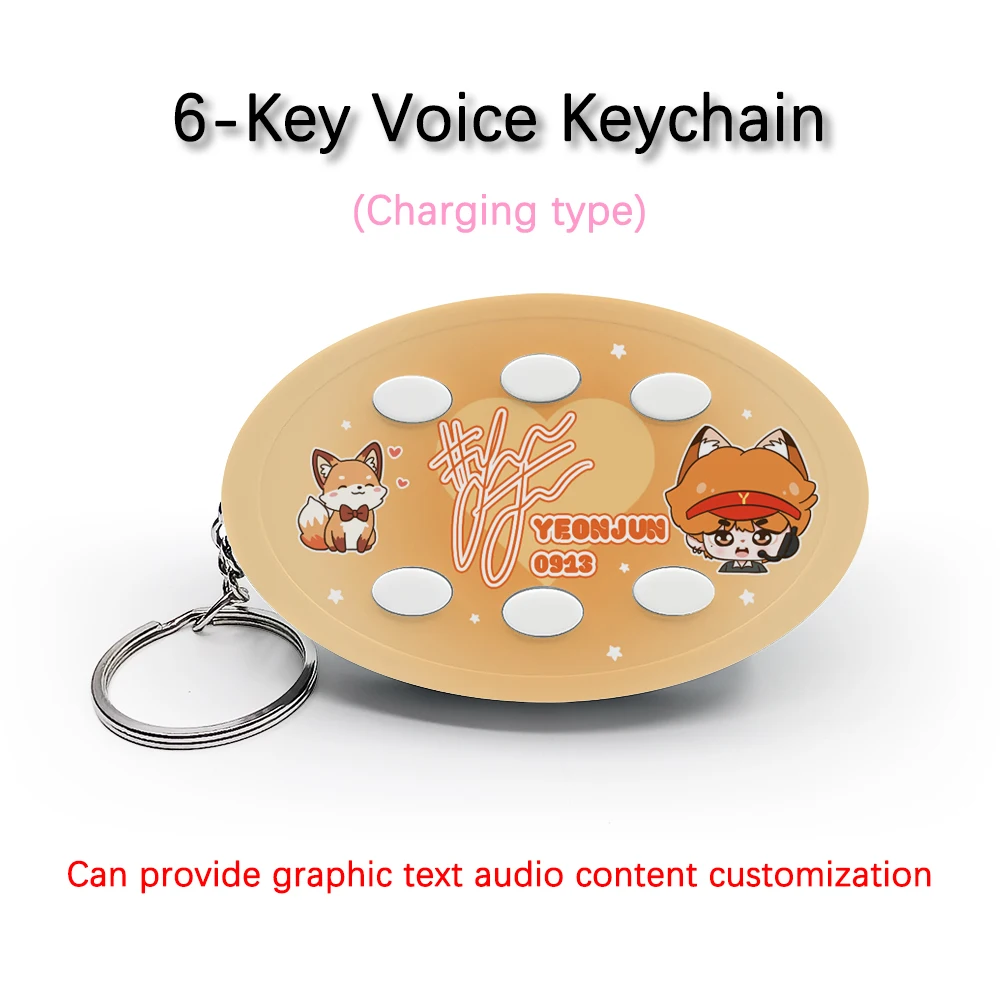 

Creative Voice Keyring For TXT Team Member Yeonjun 6-Key Audio / Picture Customization Rechargeable Type Keychain Pendant Gift