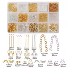 1260PCS Jewelry Findings Kit w/15-Grid Box - Metal Charms, Chains & Tools for DIY Bracelet Making, Craft Supplies for Adults - AliExpress 