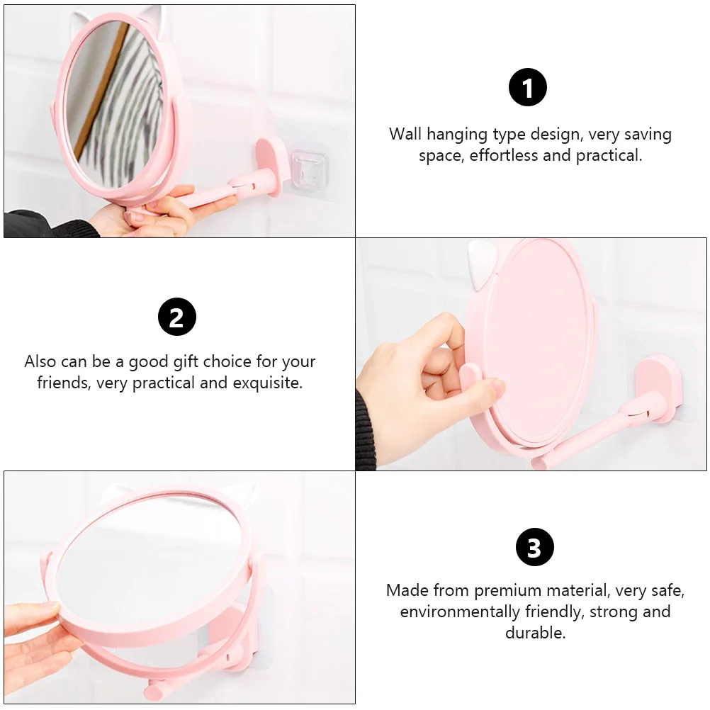 

Folding Wall-Mounted Makeup Mirror with Adjustable Angle Elegant Compact Design for Small Spaces Mirror for Home Salon