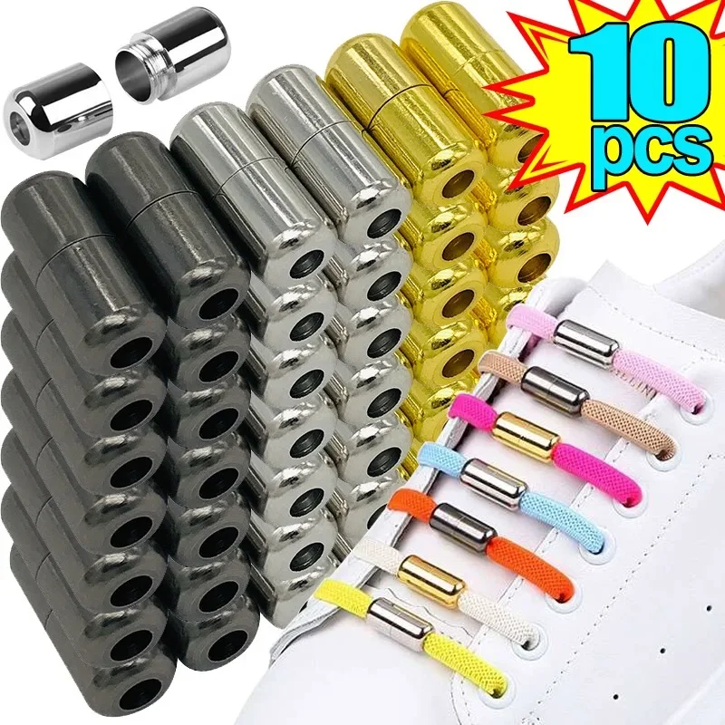 Metal Capsule Shoelace No Tie Up Sports Shoes Insole Connector Lazy Quick Ties Latchet Rotating Lock Buckle Circular Buckle Lace