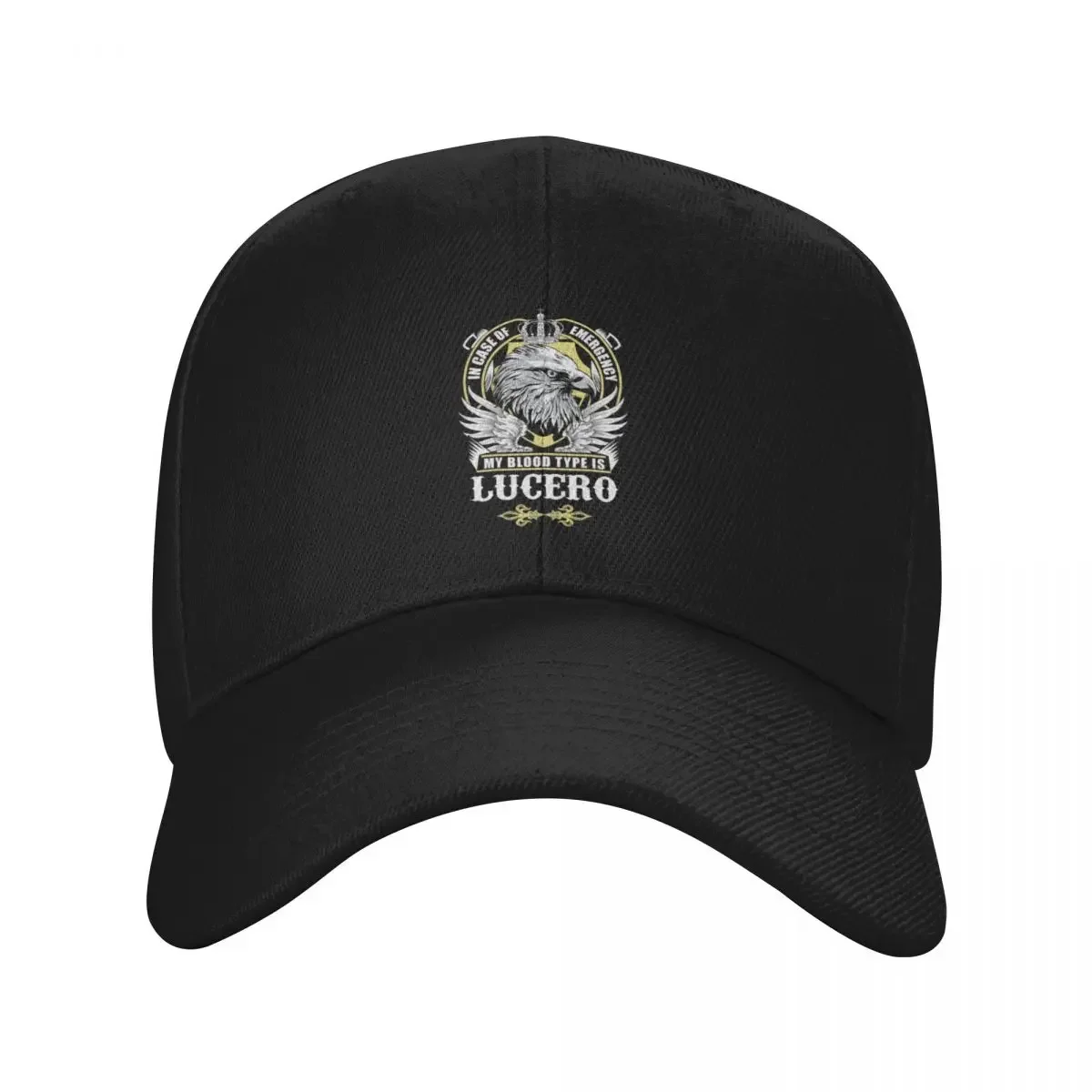 Lucero Name T Shirt - In Case Of Emergency My Blood Type Is LuceroGift Item Tee Baseball Cap sun caps Rugby For Men Women's