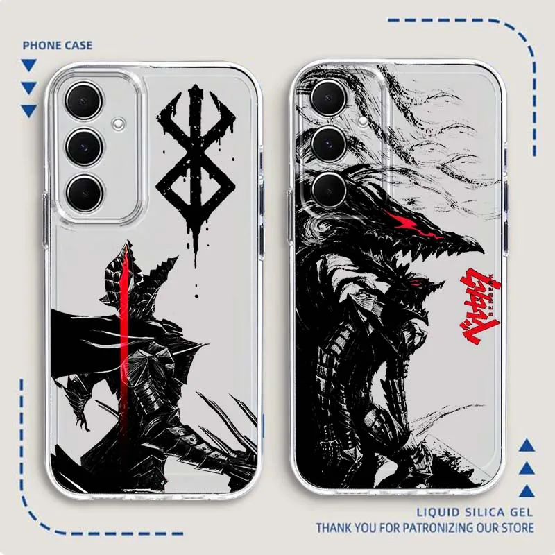 

B-Berserks Anime Cool Phone Case For Samsung Galaxy Note 20 10 F12 M23 F23 M14 F15 M54 M55 Ultra Plus 5G TPU Transparent