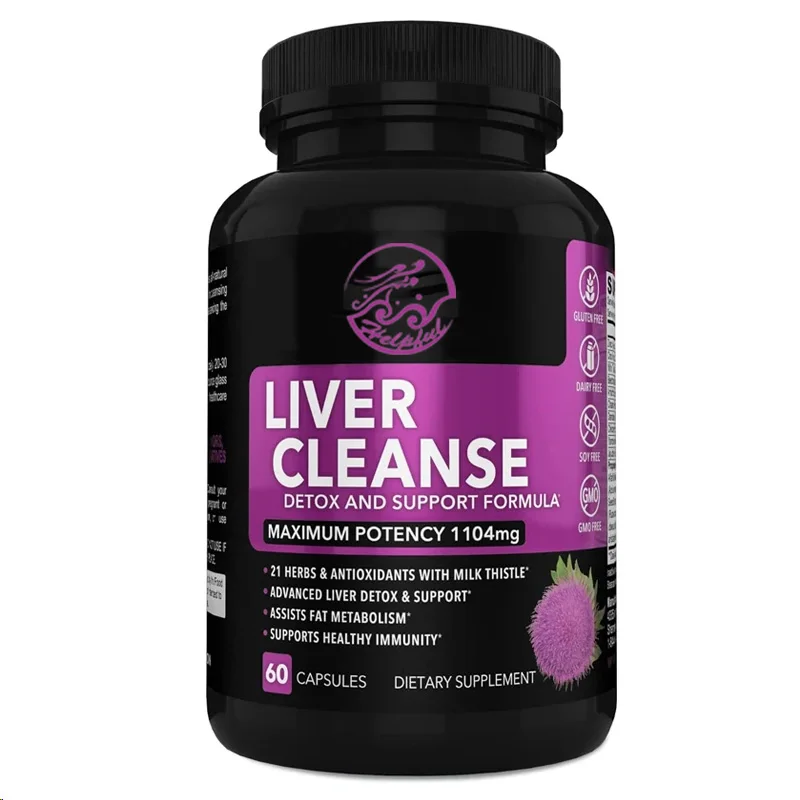 

Liver cleansing and detoxification 60 capsulesofartichoke,asparticacid,turmeric herbal natural milk thistle dandelionsupplement