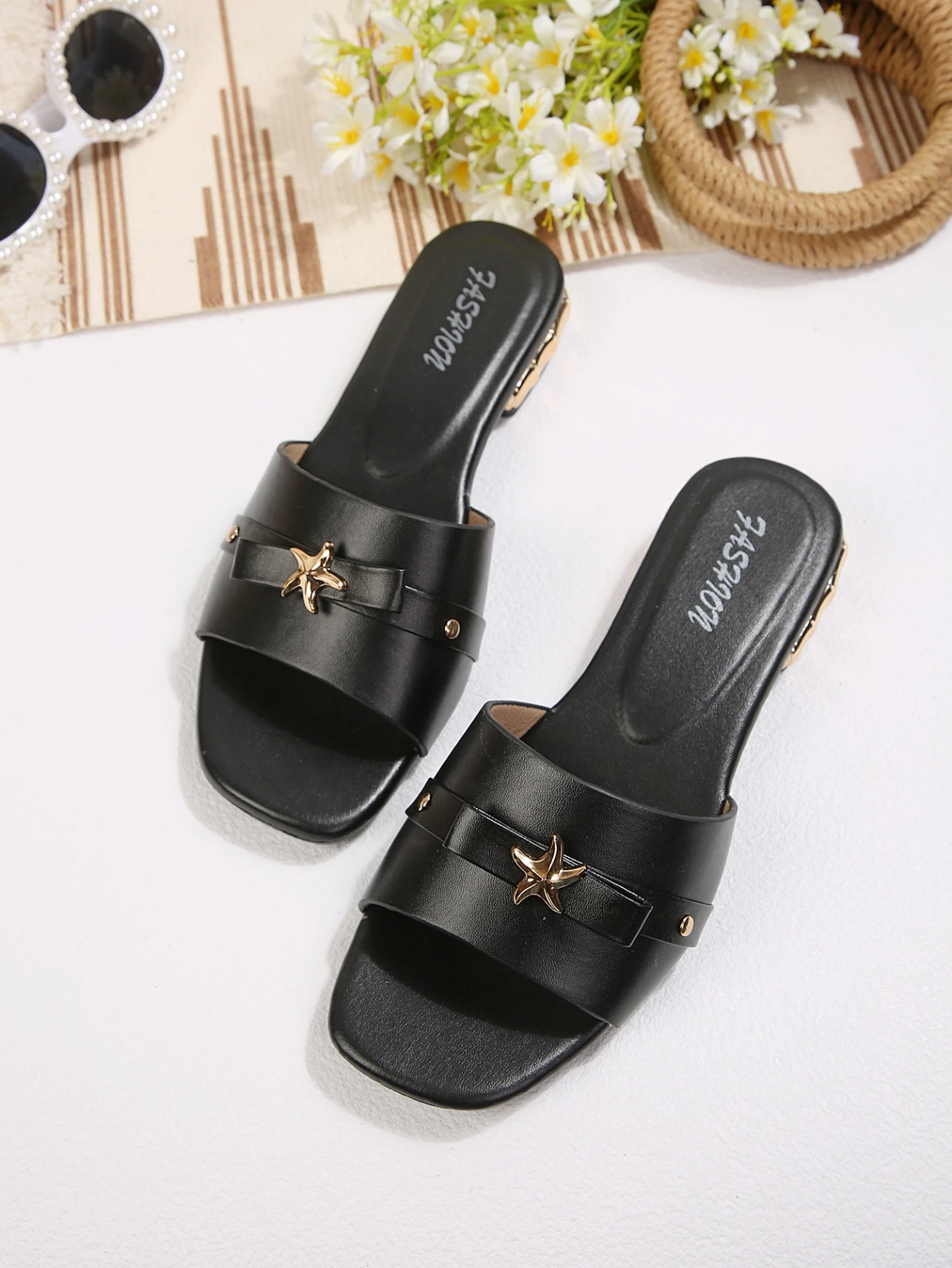 Sommerliche, dicksohlige, atmungsaktive Flip-Flops, Outdoor-Modetrend, leicht, rutschfest, im Strandstil, offene Zehenpartie, Slip-On für Damen – Detail 7