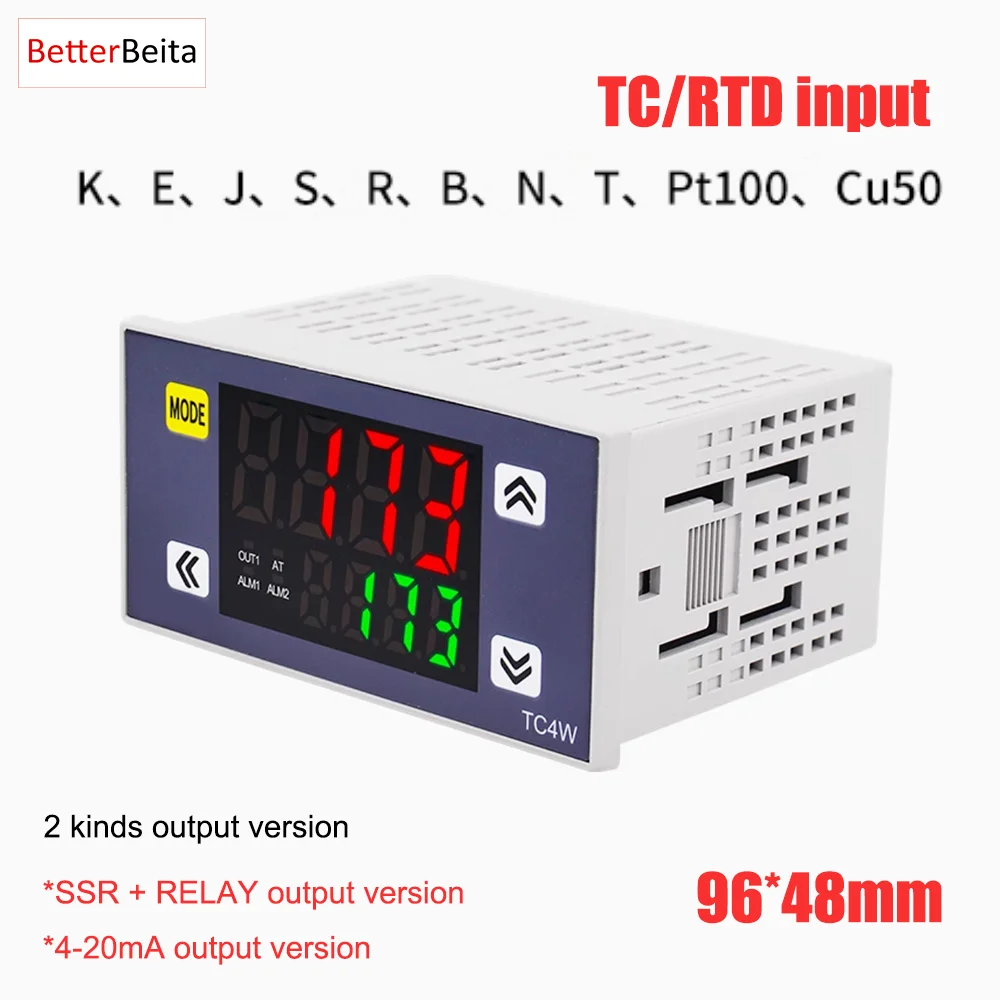 96*48 TC4W PID Temperature Controller Digital Intelligent temp. thermal Regulator Multiple Input SSR+RELAY 4-20mA Output