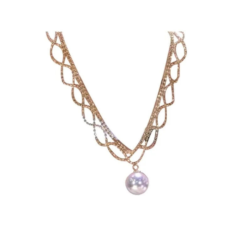 عقد من الدانتيل والدانتيل للنساء، فاخر خفيف، هامش مموج، تصميم قديم، قلادة منسوجة من الدانتيل اللؤلؤي للنساء