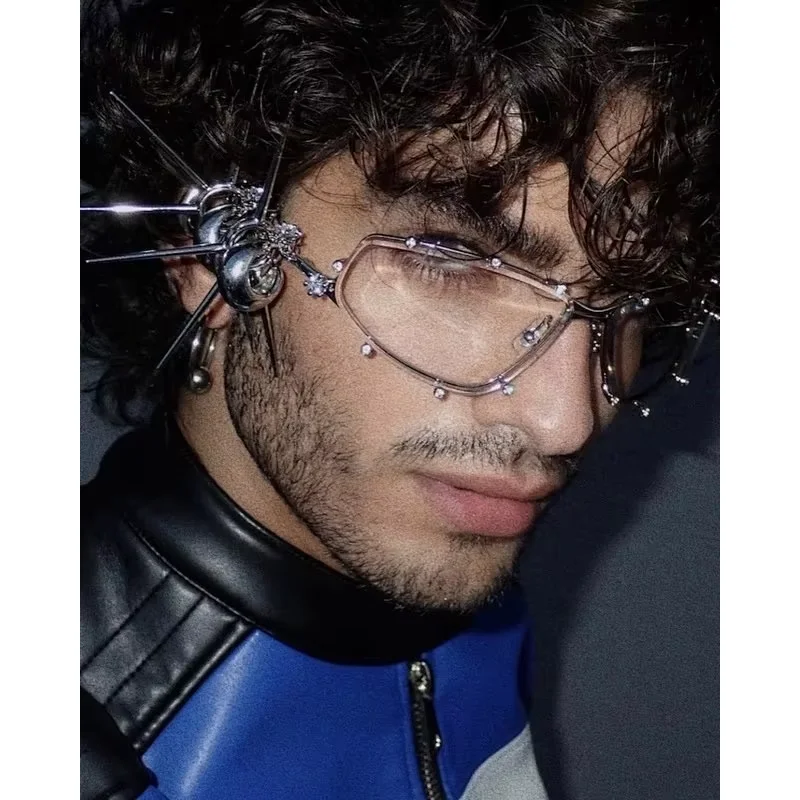 2025 new designer luxury korea gm accessories surround metal irregular TI optical frame unisex silver Optical frame with diamond