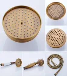 Vidric Antique Bronze Shower Head Hand Shower Hand Shower Holder Copper Bathroom Antique bathroom accessories   ELS2004