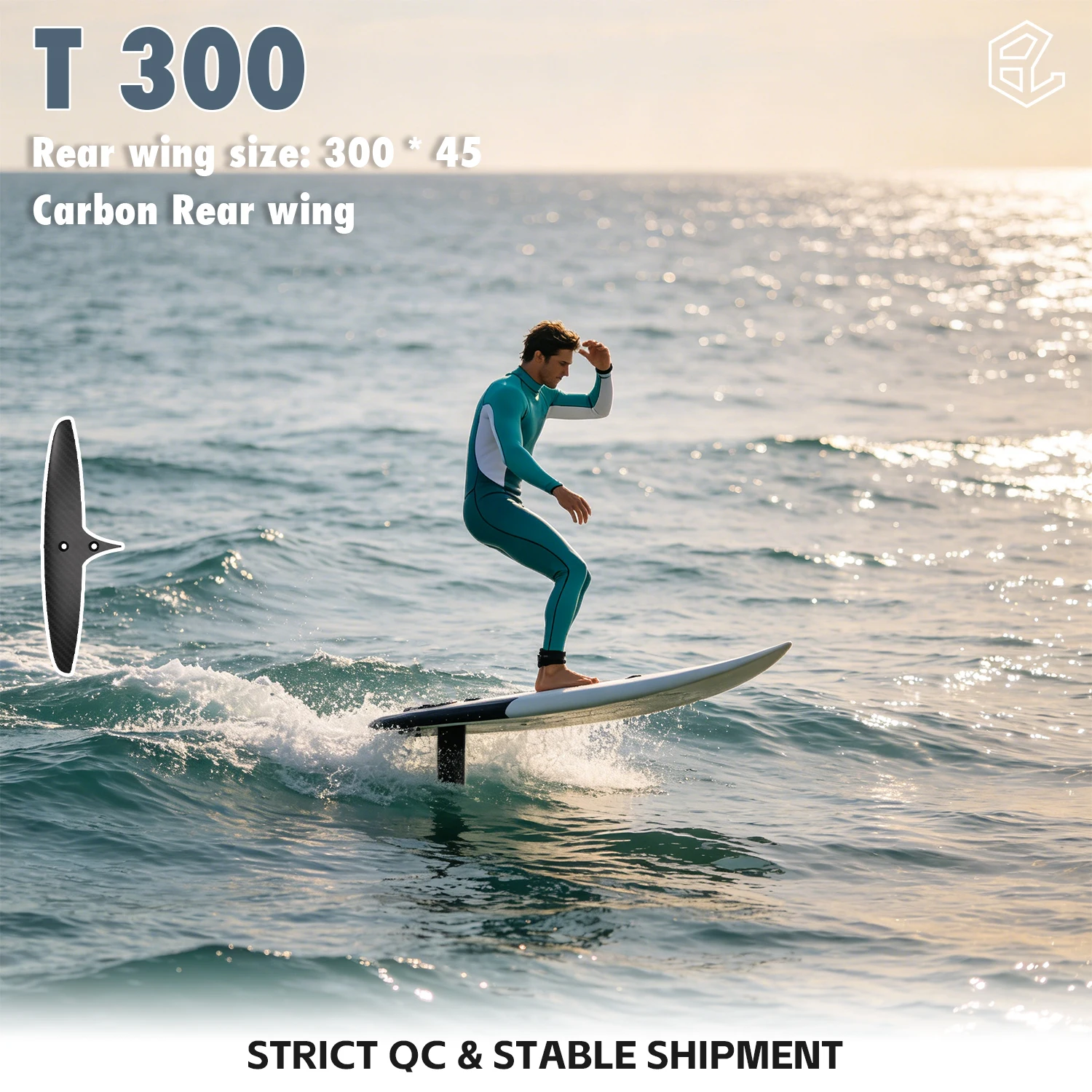 High Performance Carbon Fiber Hydrofoil Rear Stabilizer Wing 280 300 320 Kiteboarding Kite Surfing Foil Replacement Spare Parts