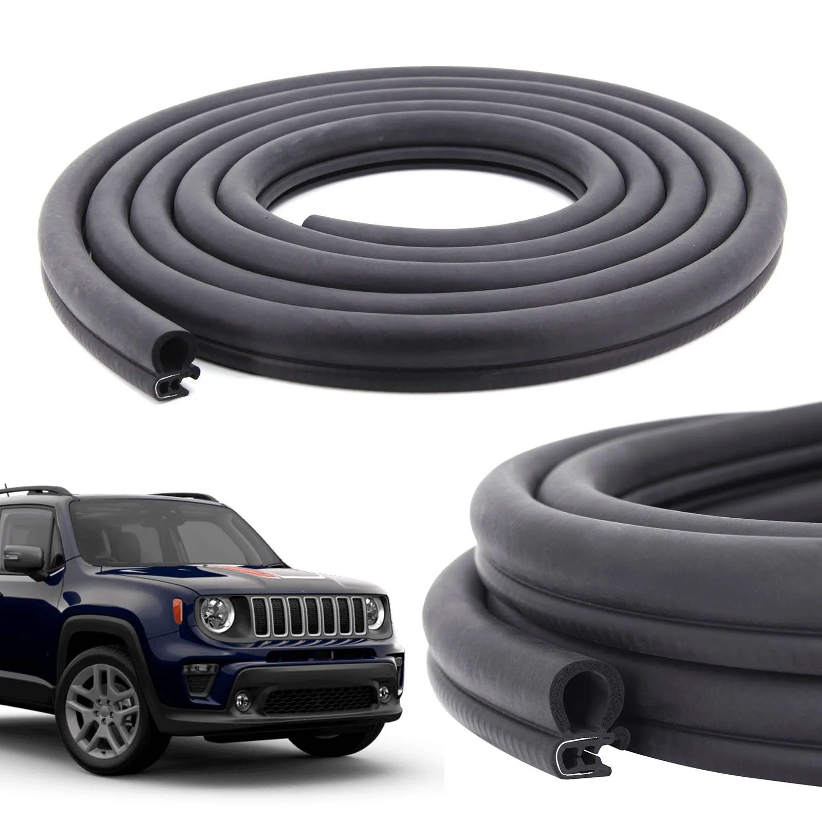 

Car Door EPDM Trim Seal Strip with Side PVC Bulb for Car Boat Truck RVs and Home Applications Sealing Universal Dust proof