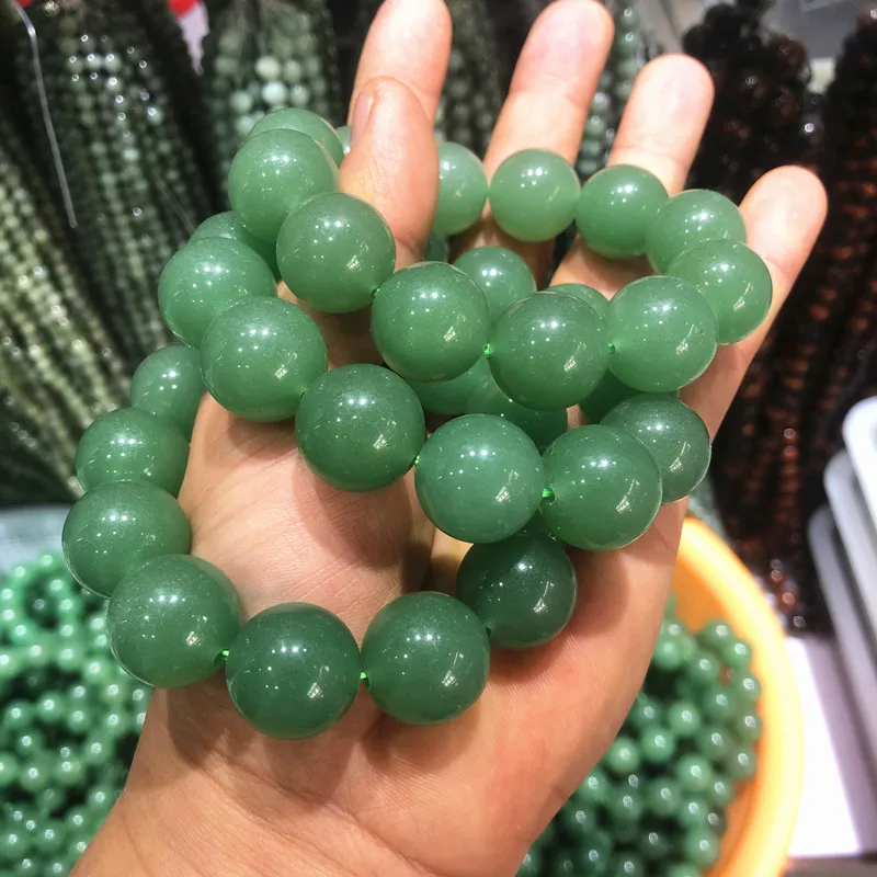 Dongling-pulsera de cadena de mano de Jade verde para hombre y mujer, brazalete de moda